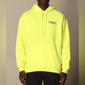 Men’s Balenciaga Campaign Hoodie Neon Yellow